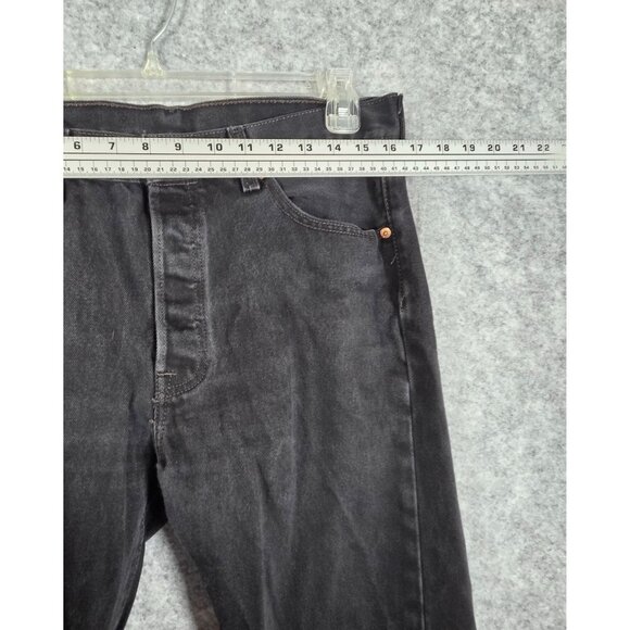 Levi's Men's Button Fly Denim Jeans Black Straight Leg Size 33x32 Classic - Picture 3 of 9